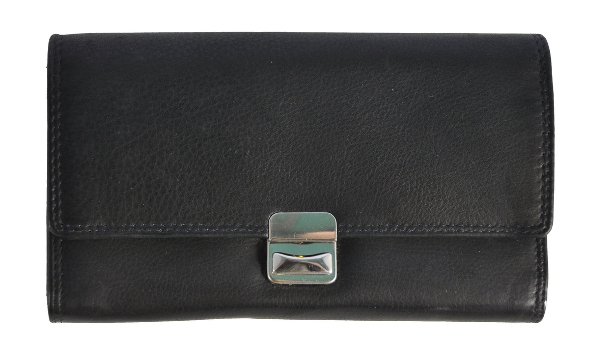 Jockey Club echt Leder Kellnerbörse Geldbörse Portemonnaie Softleder Basic schwarz