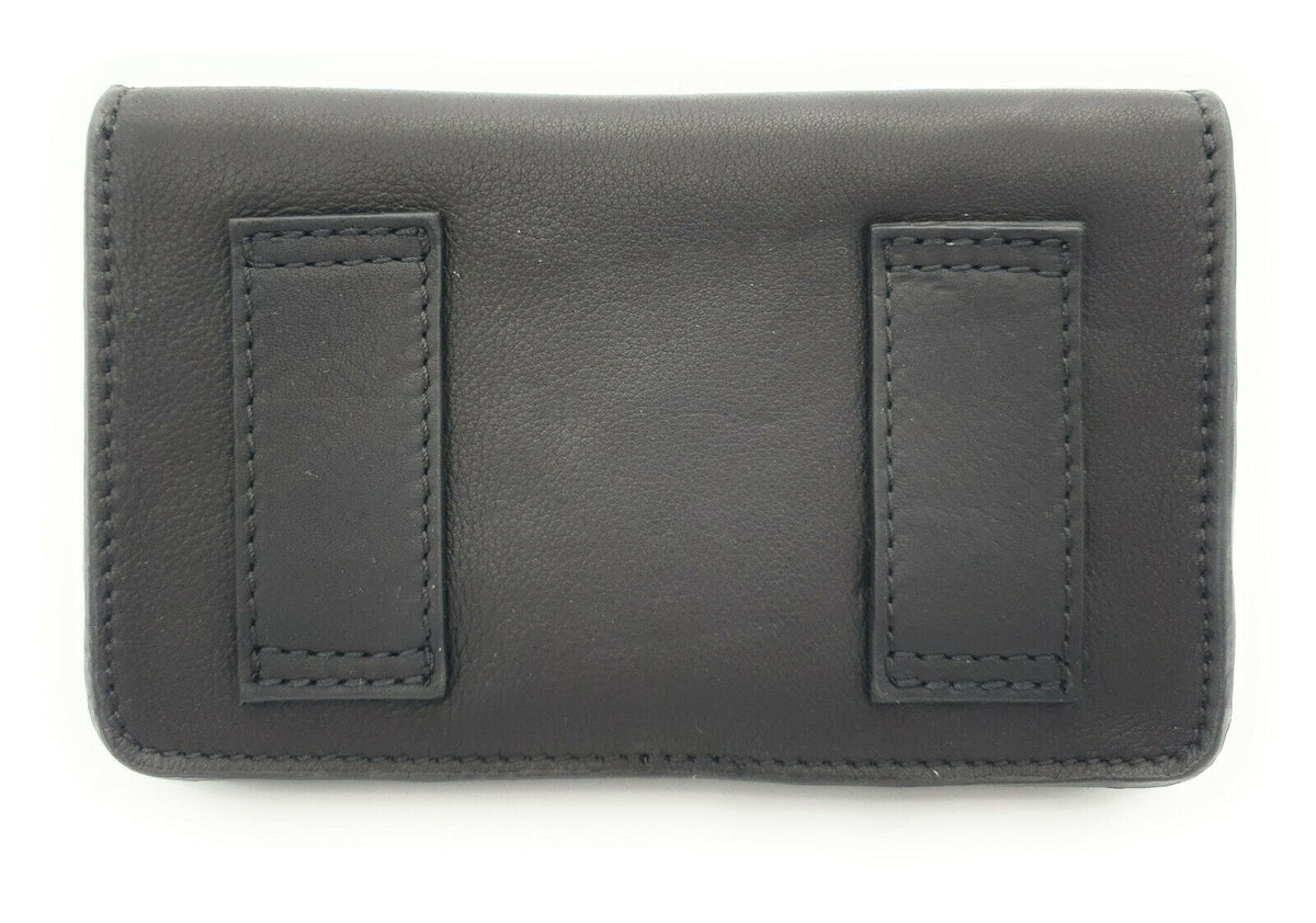 Hill Burry Echtleder Gürteltasche – Bikertasche & Hüfttasche Schwarz