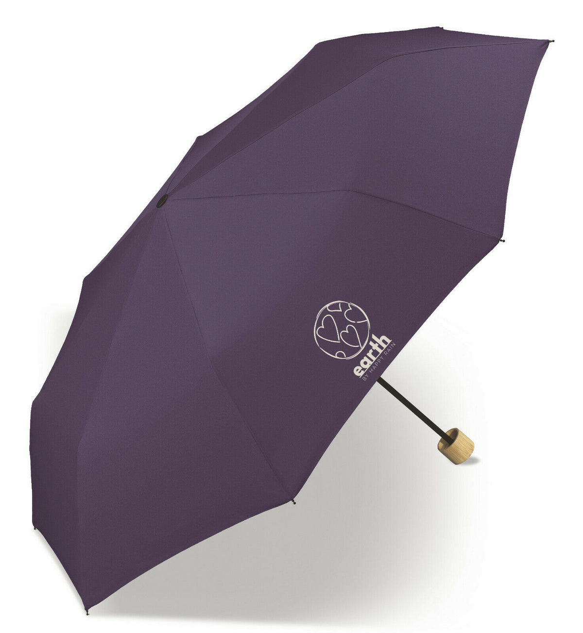 happy rain Earth Taschenschirm ohne Automatik | recyceltes Polyester & Bambusgriff
