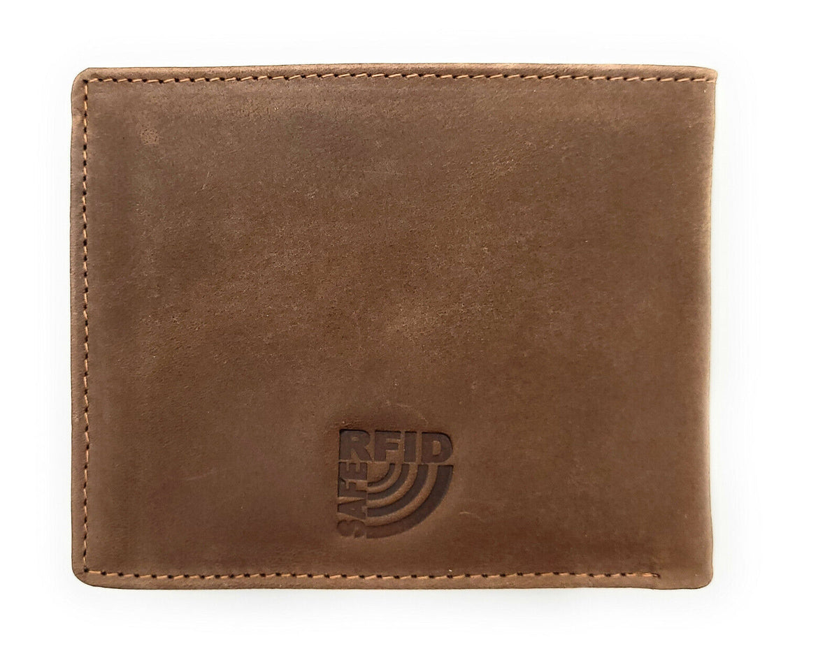 Mustang echt Leder Herren Geldbörse Portemonnaie mit RFID Schutz dunkelbraun