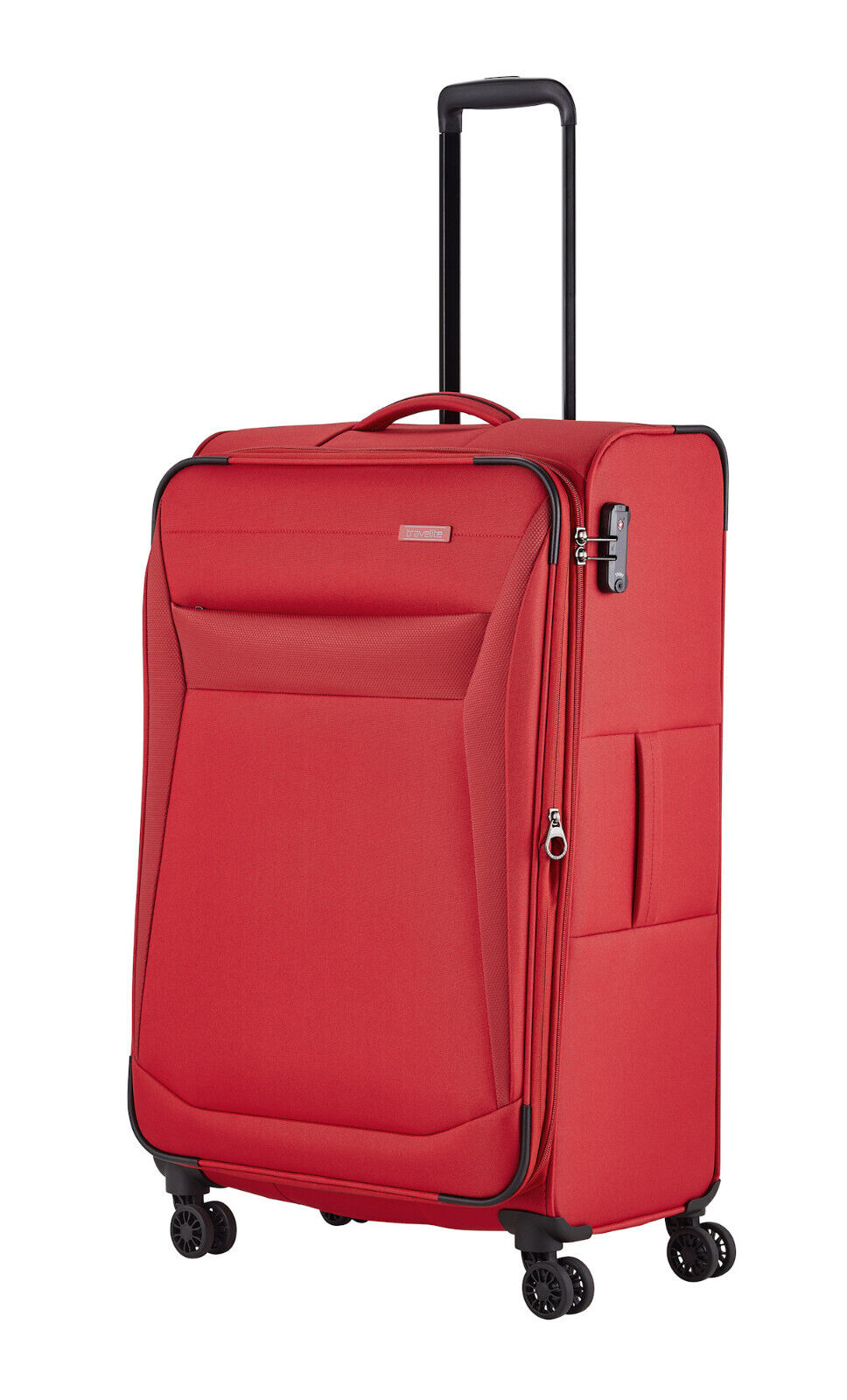 Travelite Chios Reisekoffer L Trolley Koffer 78cm 4 Rad / Rollen Dehnfalte TSA rot