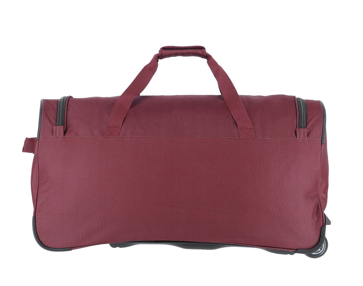 Travelite Basics Fresh Rollenreisetasche in Bordeauxrot, 89 Liter, mit zwei Rollen und Teleskopgriff