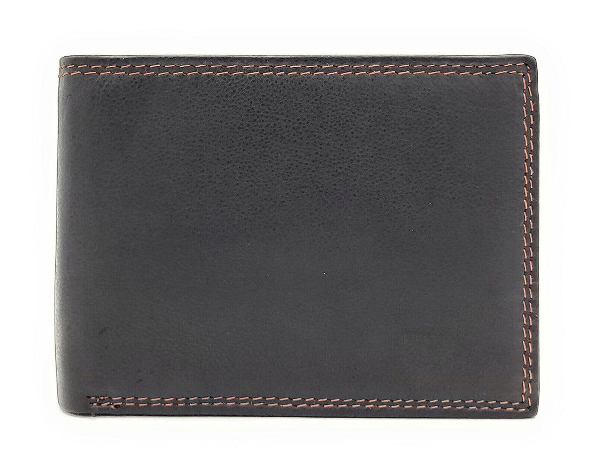 Jockey Club Basic echt Leder Herren Geldbörse Portemonnaie Geldbeutel mit RFID Schutz schwarz dunkelbraun