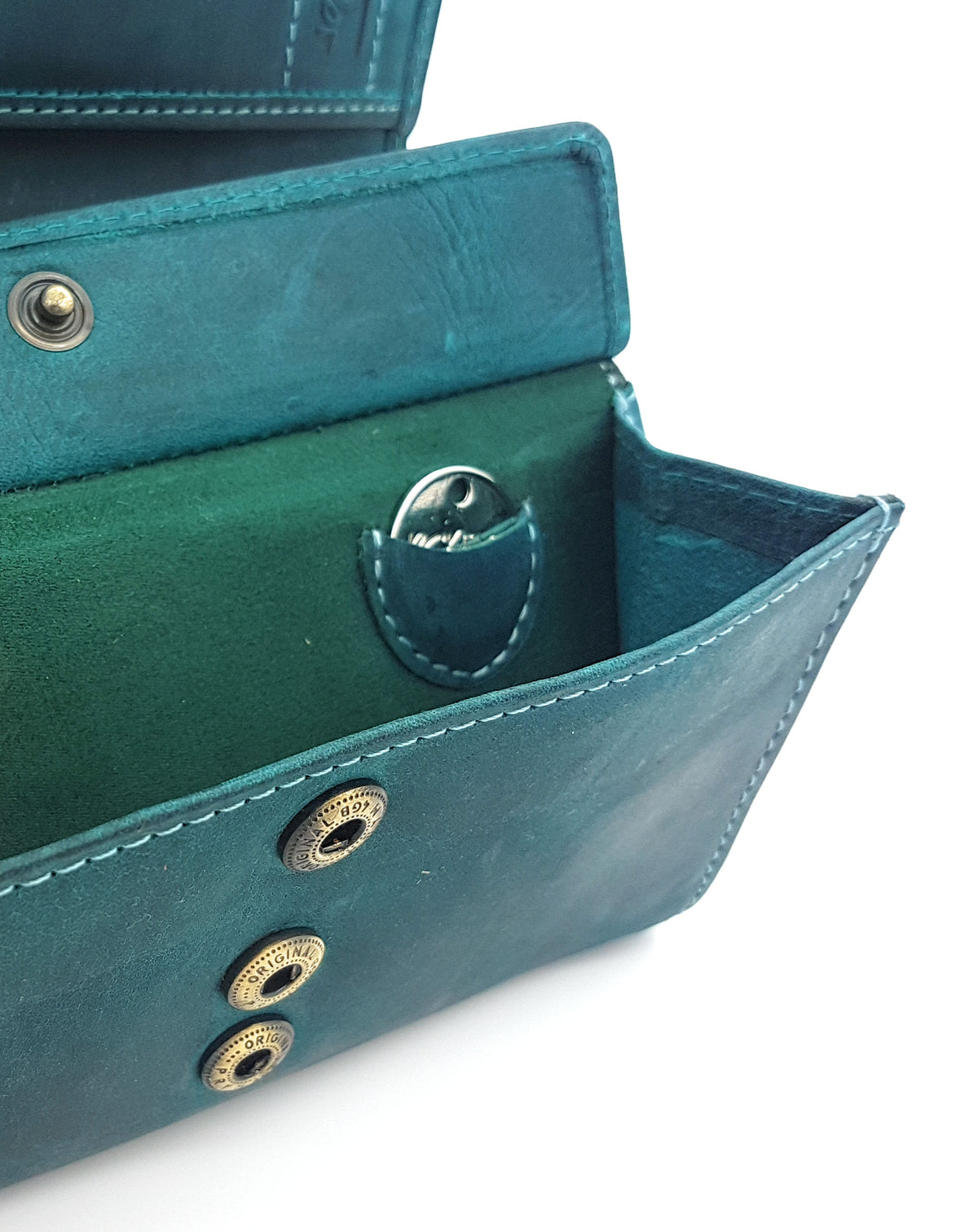 Jockey Club echt Leder Damen Geldbörse lang Hunterleder Jockey Club Toro vintage petrol mit RFID Schutz