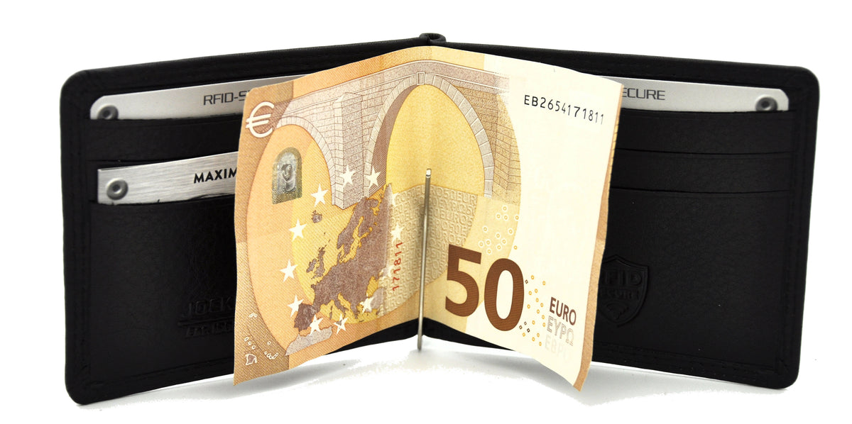 Jockey Club echt Leder Dollar Clip Geldklammer Kreditkartenetui mit RFID NFC Schutz