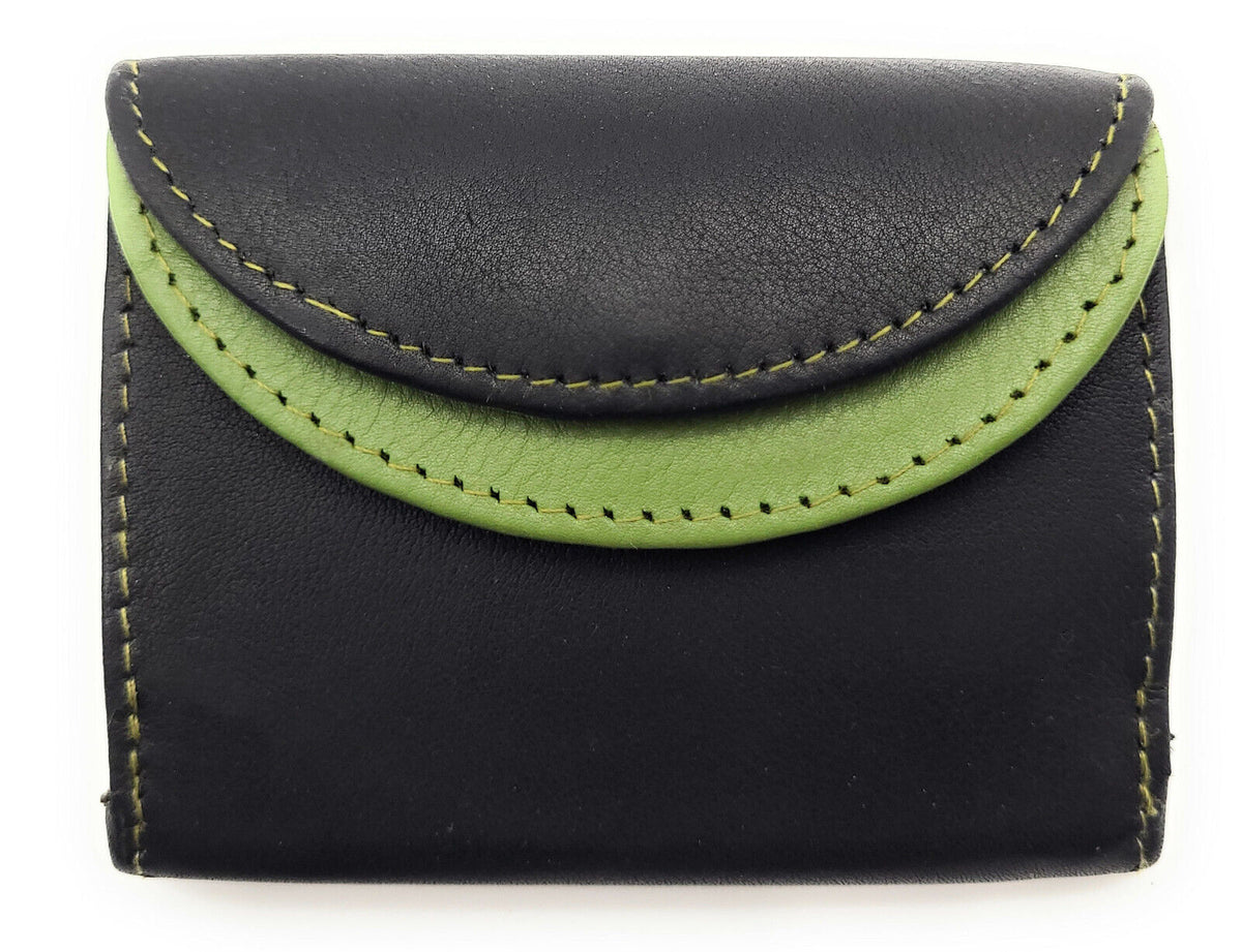 Jockey Club echt Leder Mini Geldbörse Wickelbörse Urlaubsbörse mit RFID Schutz schwarz oliv