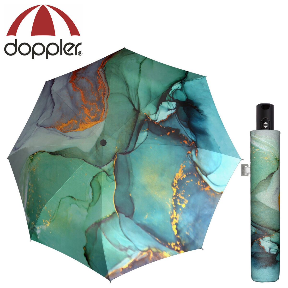doppler Regenschirm magic carbonsteel Taschenschirm sturmsicher 150km/h Marble blue