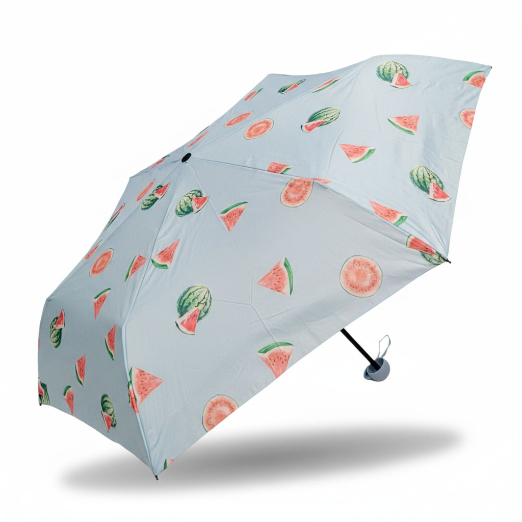 Taschenschirm mit Melonen-Print – Mini Regenschirm, leicht & kompakt
