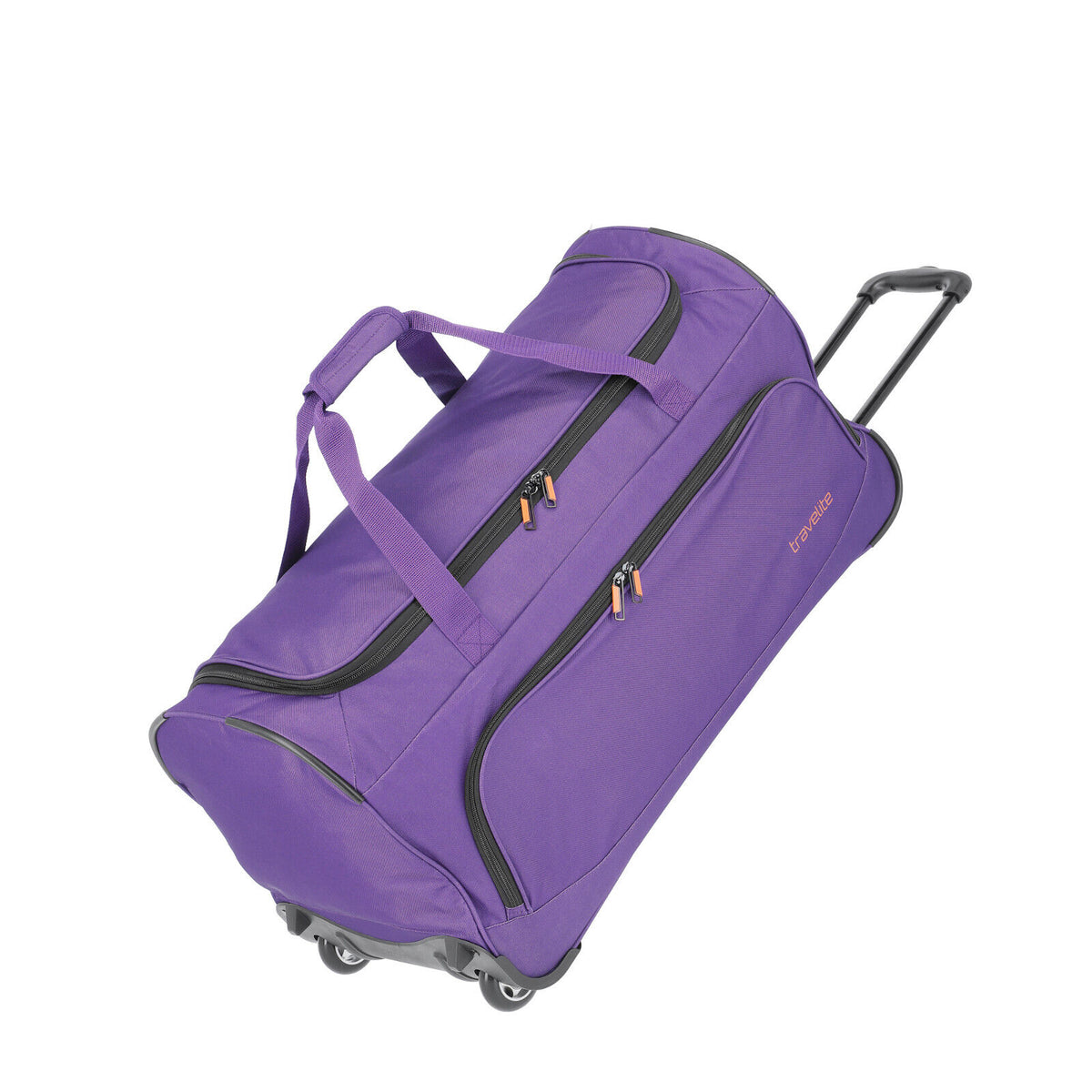 Travelite Basics Fresh Rollenreisetasche Lila, 89 Liter, mit zwei Rollen und Teleskopgriff
