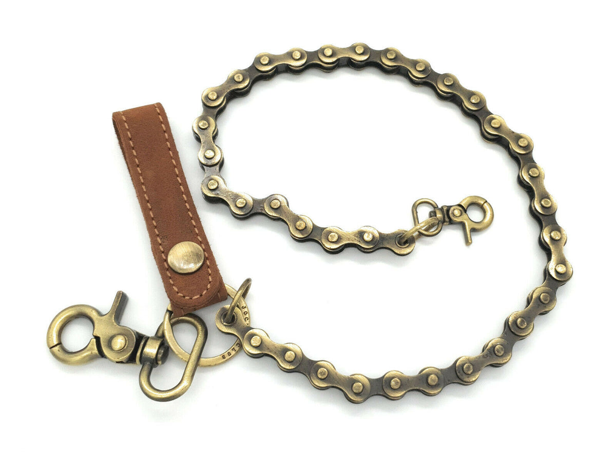 Jockey Club Fahrradkette Sicherheitskette Metallkette Kellnerkette Kette für Kellner Geldbörse Kellnerbörse Bikerbörsen mit Lederschlaufe
