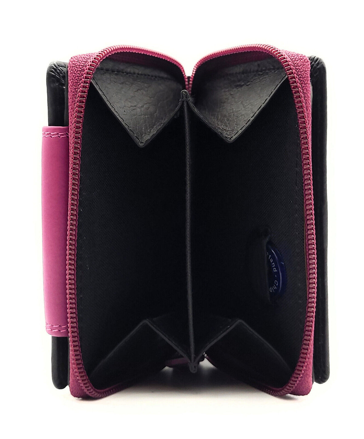 Jockey Club echt Leder Damen Geldbörse Portemonnaie mit RFID Schutz schwarz pink