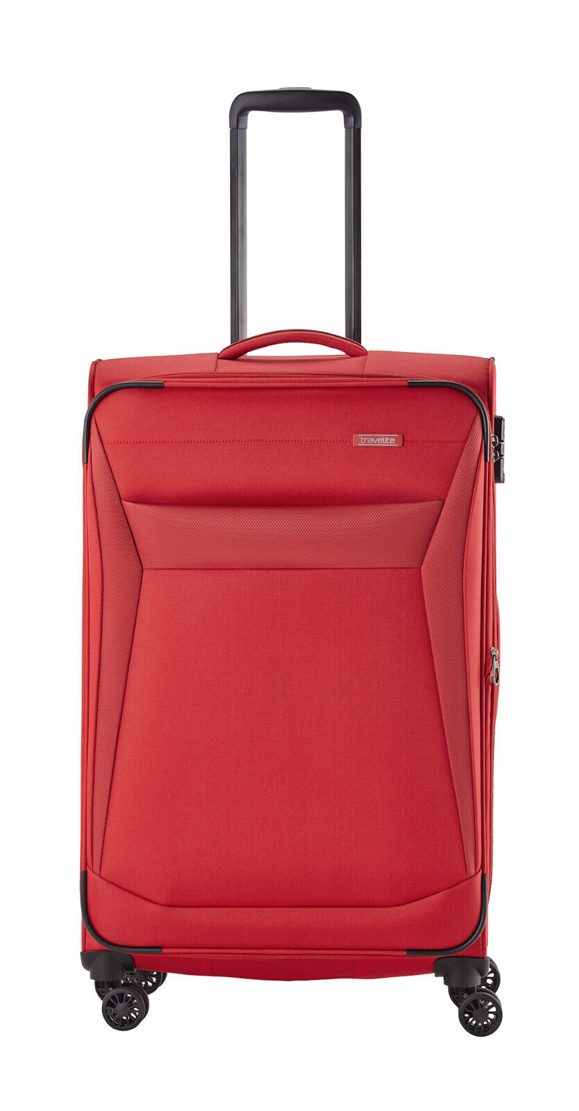 Travelite Chios Reisekoffer L Trolley Koffer 78cm 4 Rad / Rollen Dehnfalte TSA rot