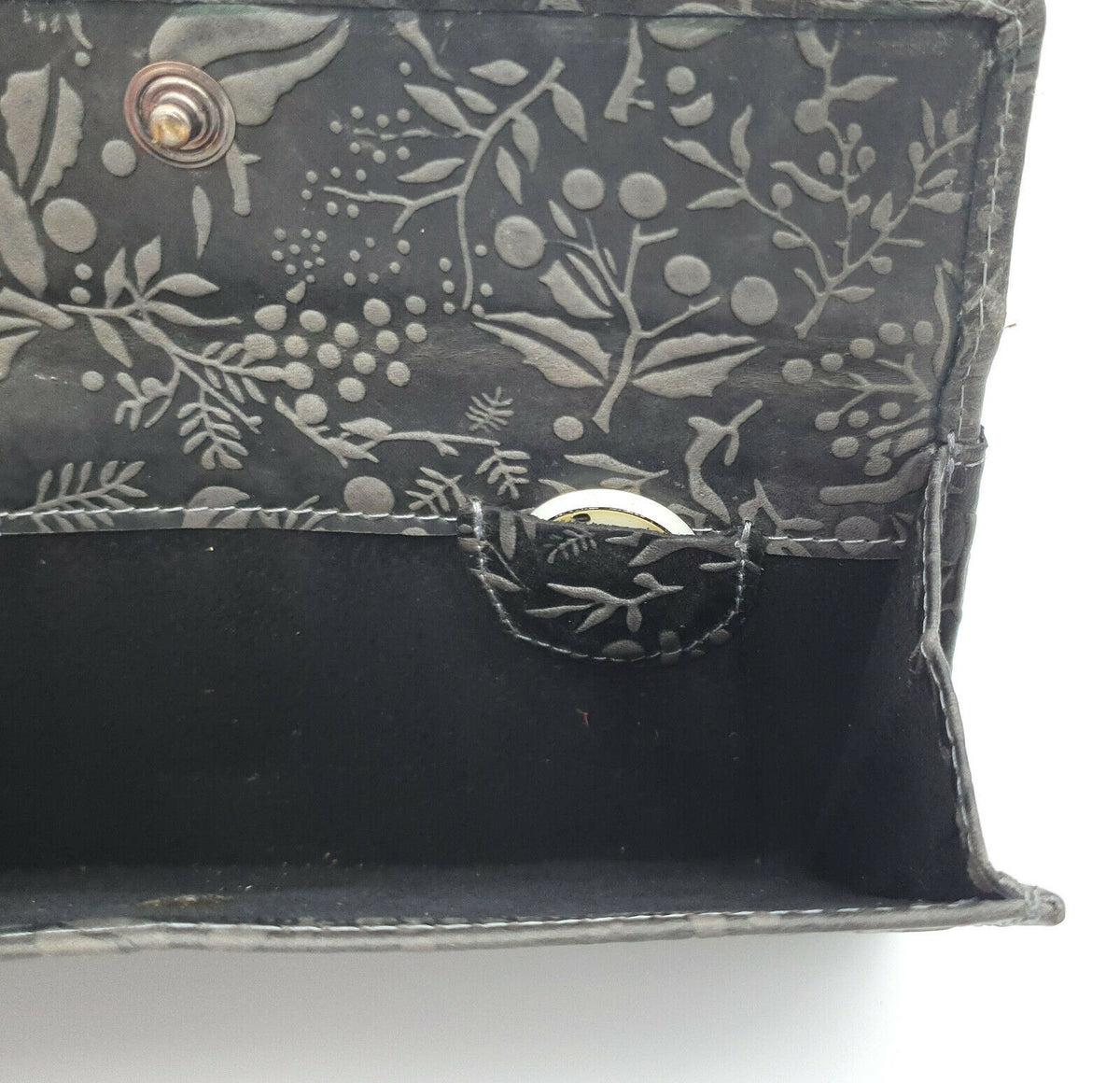 Hill Burry echt Leder Damen Geldbörse Portemonnaie floral RFID NFC Schutz grau