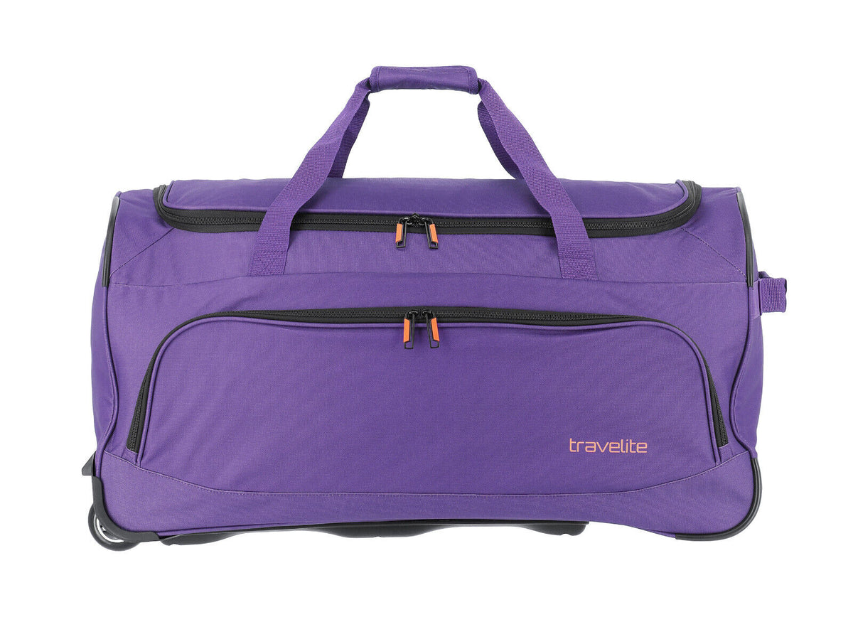 Travelite Basics Fresh Rollenreisetasche Lila, 89 Liter, mit zwei Rollen und Teleskopgriff