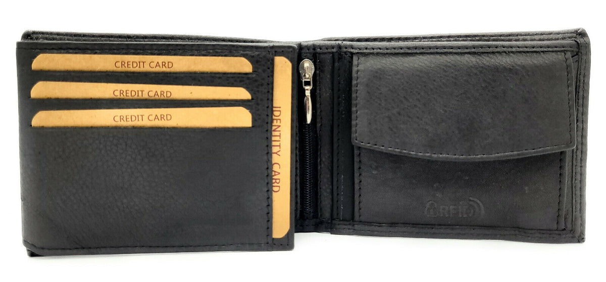 Jockey Club Herren Leder Geldbörse mit RFID Schutz – Schwarz