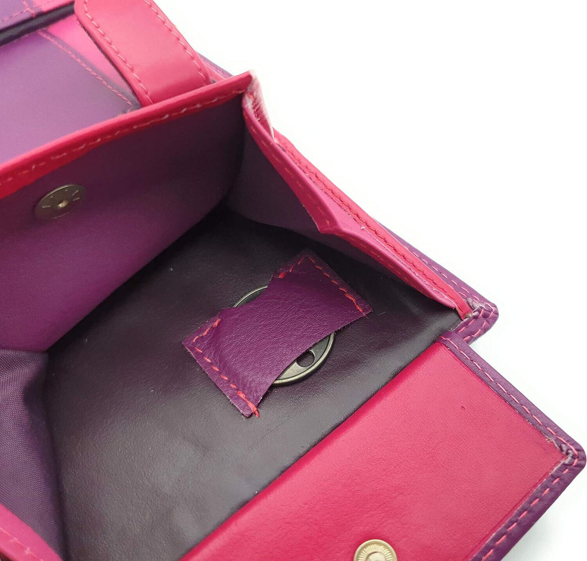 Jockey Club echt Leder Mini Damen Geldbörse Portemonnaie Rio bunt / beere